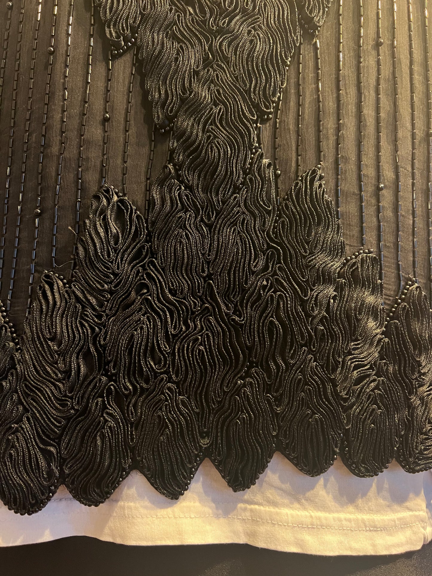 Vintage Seiden Bolero 40 Augustat GmbH India Schwarz Glanz