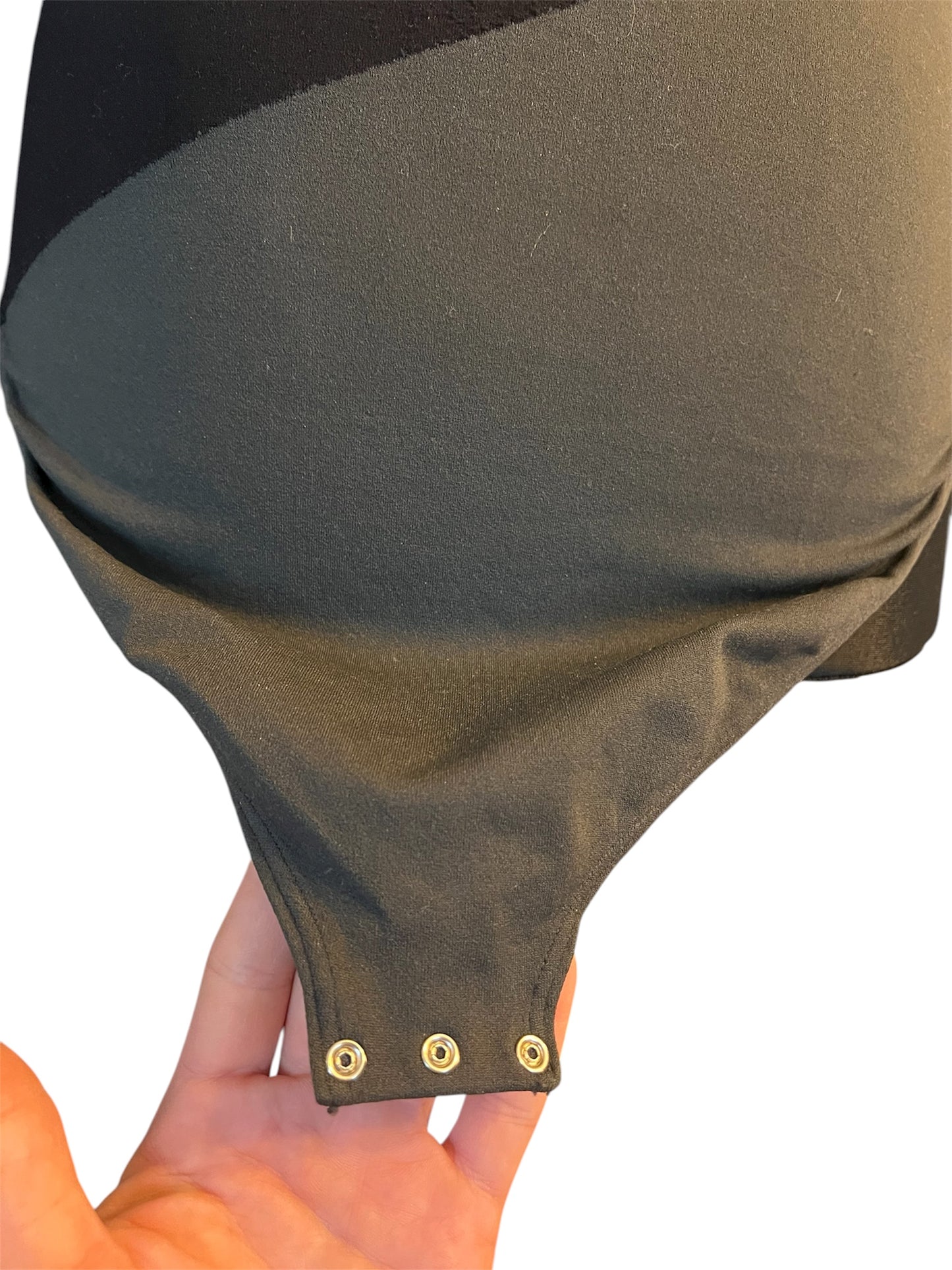 Wolford Vintage Body Gr. L – 90s 2000s Made in Austria – Schwarz Grau Langarm – Designer Minimalism