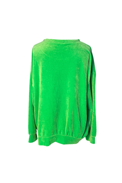 Made in Italy Nicky Sweatshirt Gr. 40 42 grün Velours Minimalist