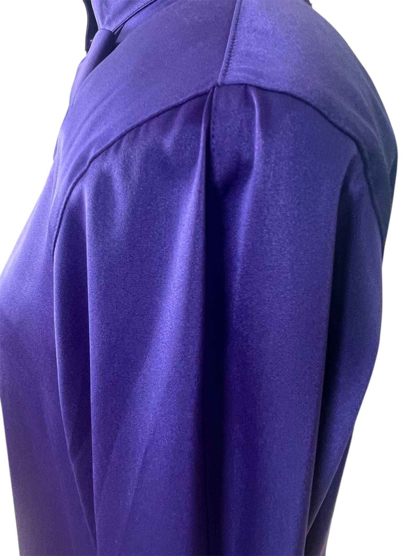 Statement Vintage Bluse 40 M Lila Satin | 80s/90s Dark Fashion Alexander