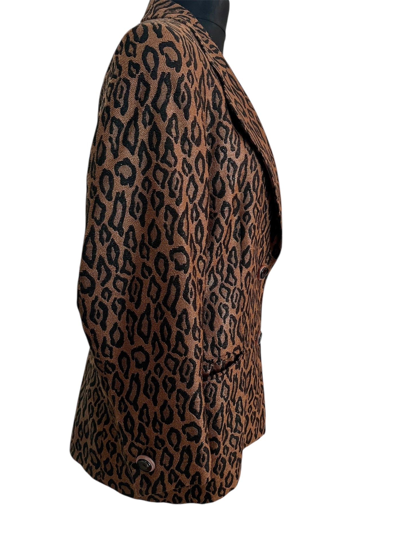 Givenchy Vintage Blazer M 90er Leo Braun Schwarz Animal