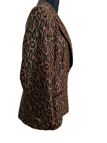 Givenchy Vintage Blazer M 90er Leo Braun Schwarz Animal