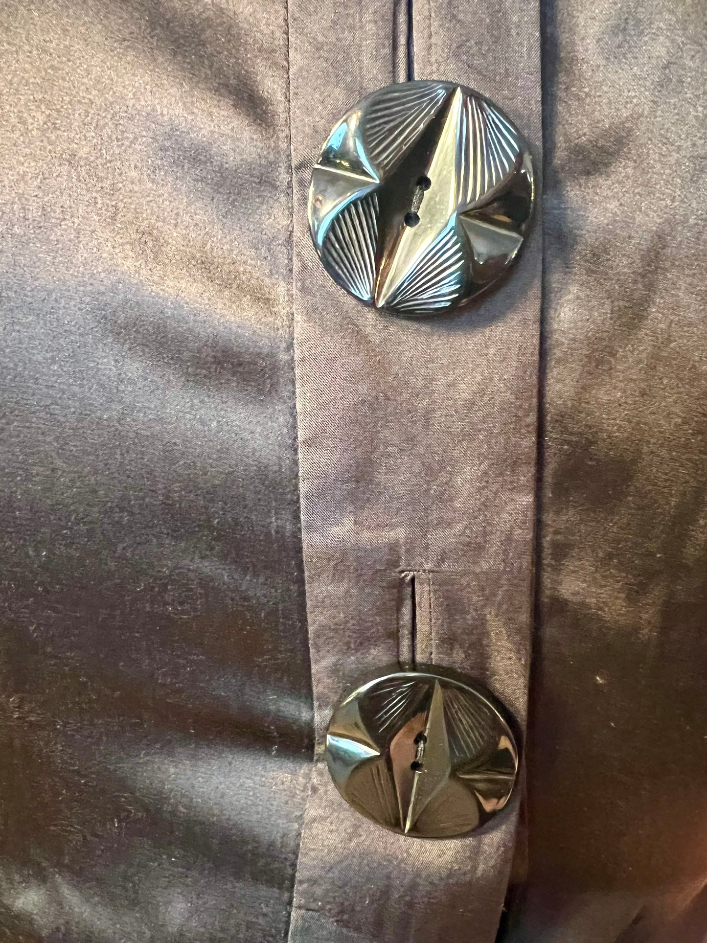 Vintage Kleid By Malene Birger Gr. 38 Elinoa 100 % Seide Schwarz Perlen Knöpfe Taillengürtel