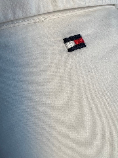 Tommy Hilfiger Vintage Bluse 38 40 M L Weiß Lochmuster Goldknöpfe Y2K