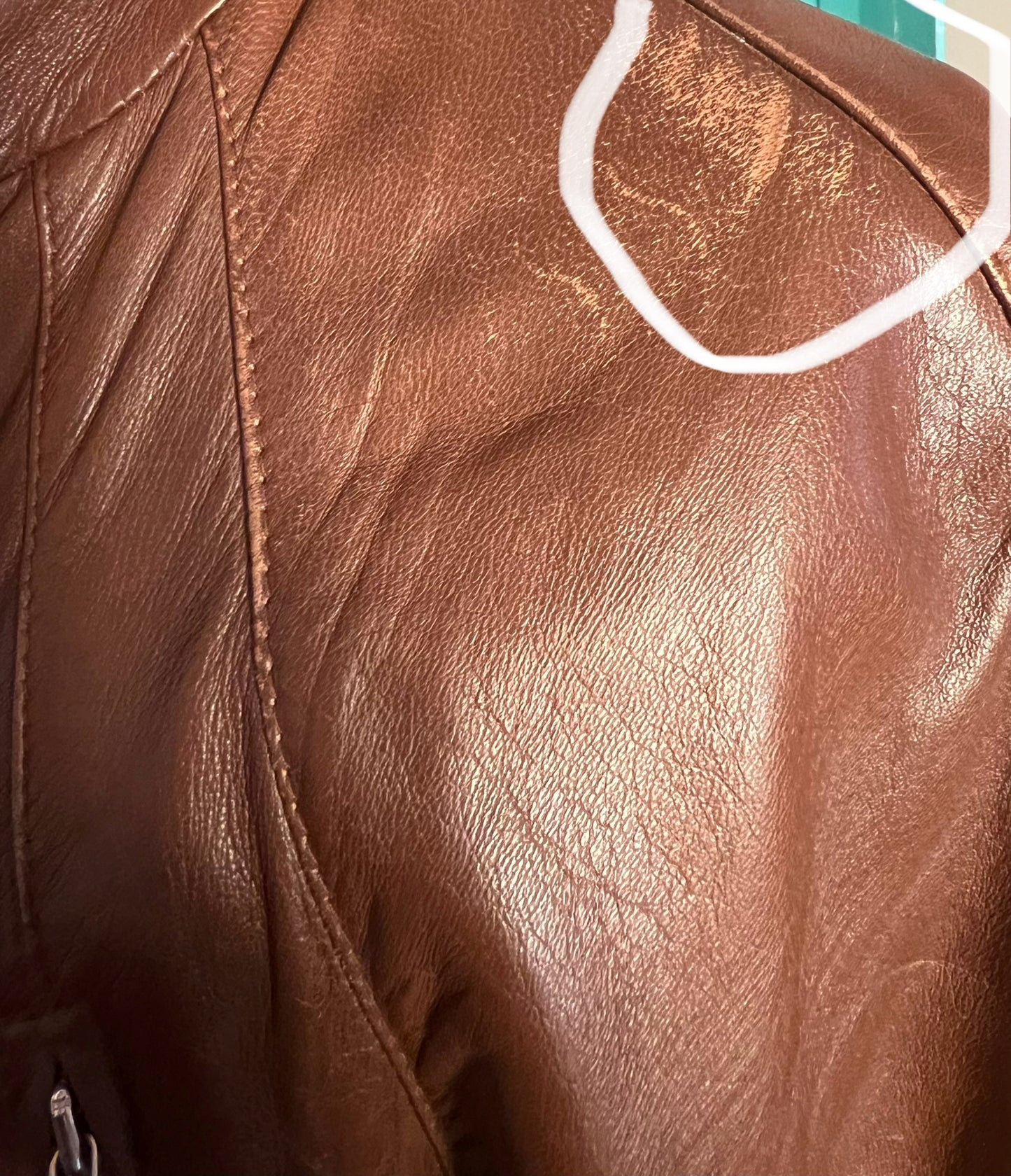 Vintage Ledermantel Cognac Braun Lang | Echtleder Mantel mit Gürtel | Gr. 40 - 42 / M 48 | 90s Retro Trench Mantel Unisex