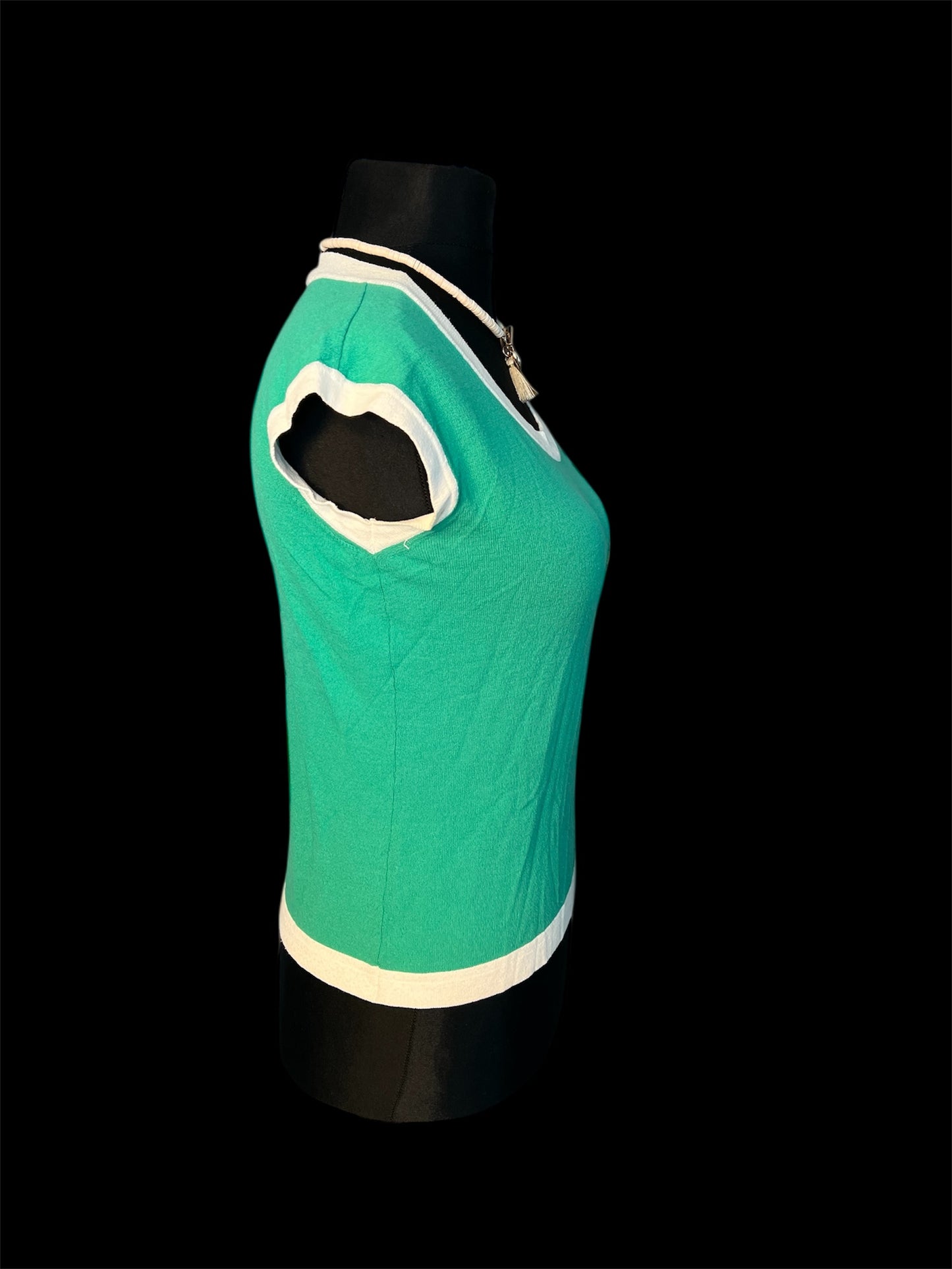 Vintage Set Trixi Schober Twinset Gr S Strickjacke + Shirt Grün 80er 90er Made in Italy 36