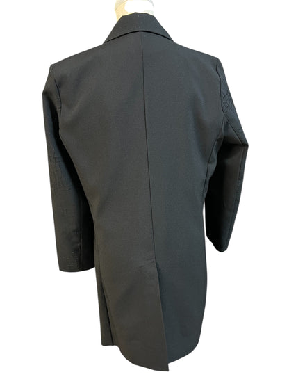 Vintage Longblazer Jenny Paris | 90s / Y2K | schwarz mit Glitzer-Gitter | figurbetont | DE 38