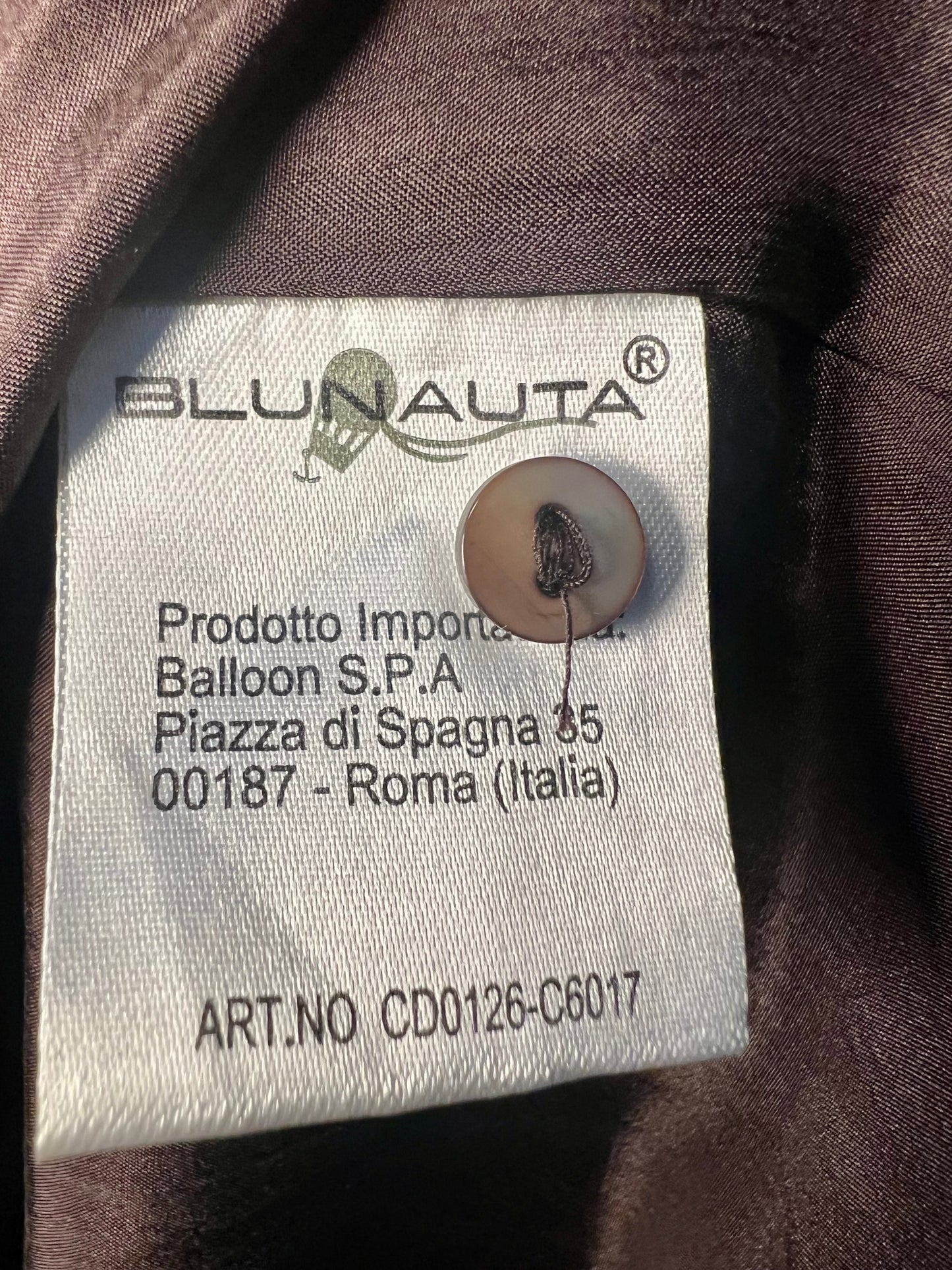 Vintage Blunauta Bluse Seide & Viskose – Ital. 46 (DE 38/40) – Braun Gold Gestreift – Made in Italy