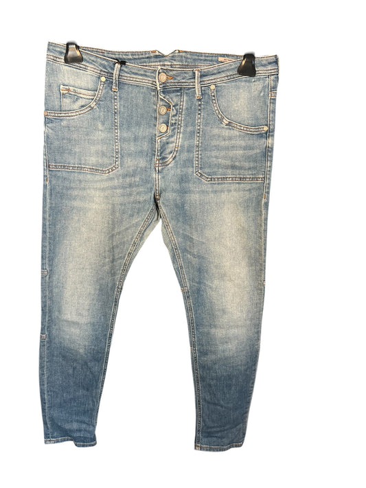 Bogner Jeans Damen W29 L32 M 38 /40 Blau Mid Waist Tapered Logo Premium Denim