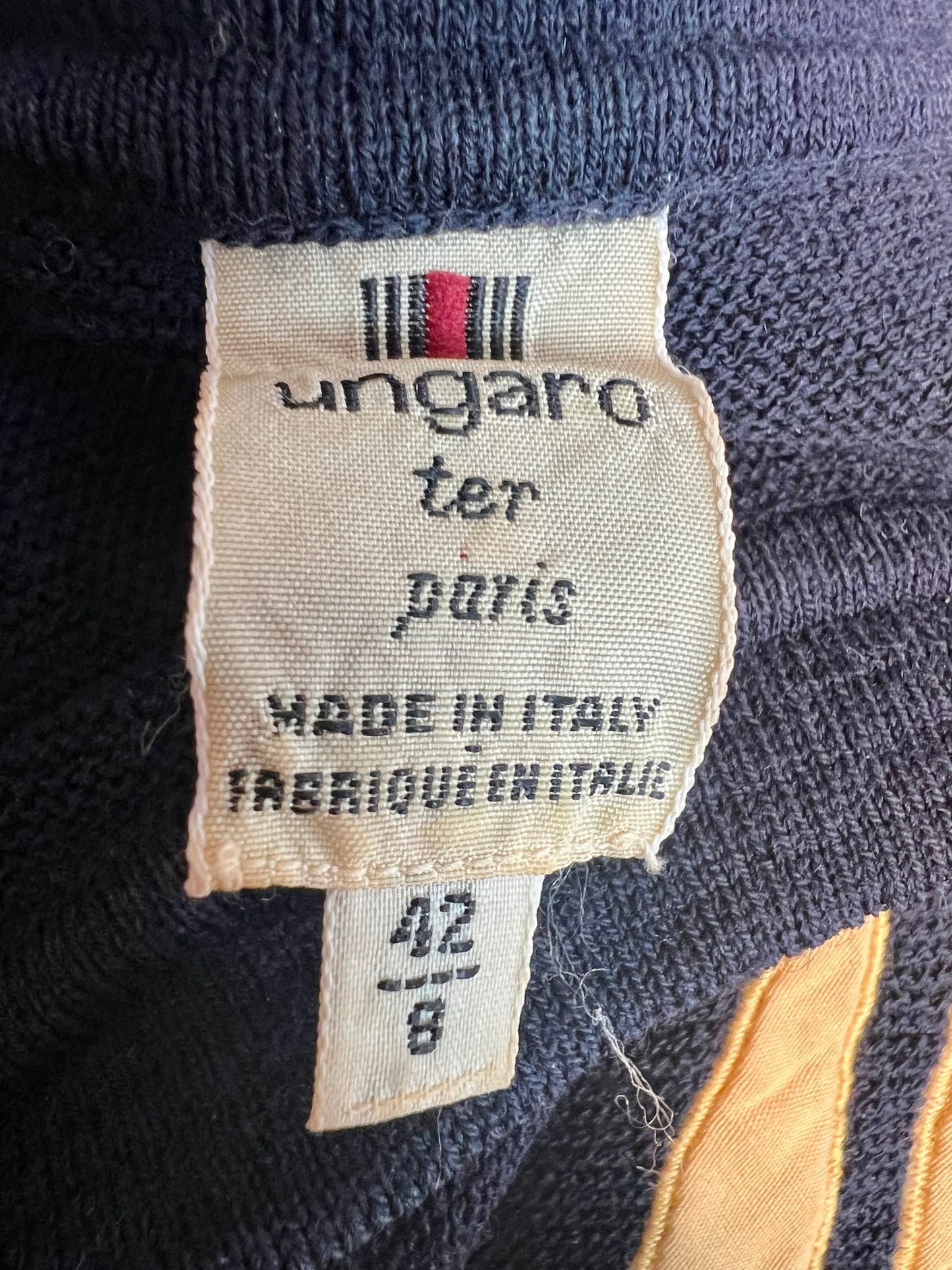 Ungaro Paris Strickshirt Gr. 38 Ital. 42 Shirt Wolle Italien Sailor Vintage Luxury Statement 90s