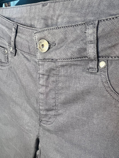 Lascana Jeans grau Schnürung Bein Gr. 38 40 Skinny Lace Up Y2K