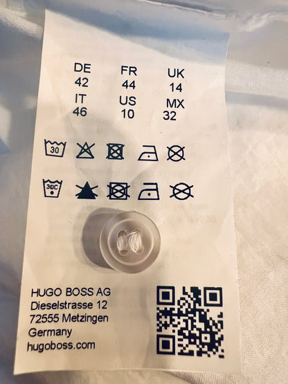 Hugo Boss Responsible Bluse Weiß Gr 42 Oversized Modern A-Linie