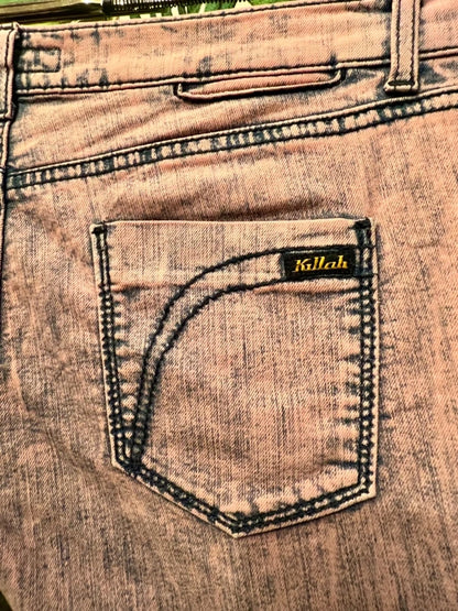 Killah Vintage Jeans W31 Gr 40 | Modell Twiddle | Rosa-Blau | Reißverschluss am Bein | Y2K 2000s