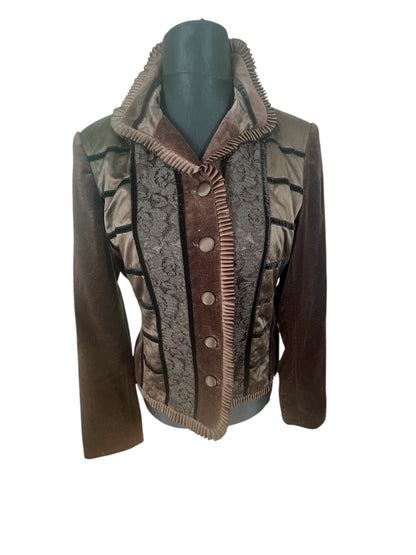 Vintage Samtblazer Braun 90s Victorian Gothic Style | Gr. 40 | Romantisch, Landhaus-Chic
