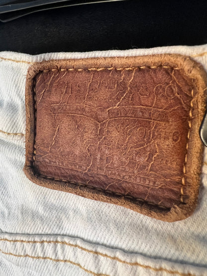 Levi's Ribcage Straight Ankle W26 L29 hellblau weiss Raw Hem 72693 High Waist Gr XS / 34 Levi Levis