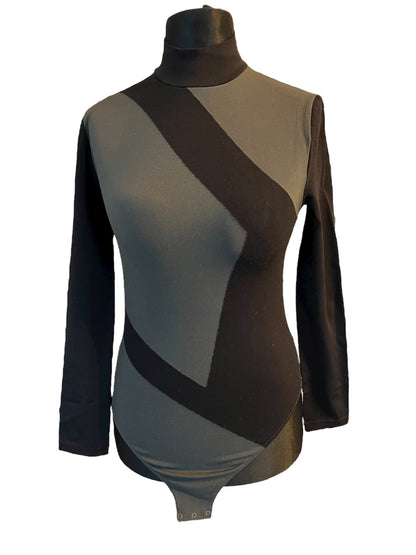 Wolford Vintage Body Gr. L – 90s 2000s Made in Austria – Schwarz Grau Langarm – Designer Minimalism