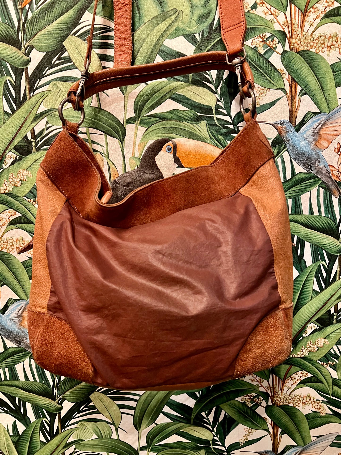 Große Liebeskind Berlin Tasche Braun Leder Wildleder Mix Boho