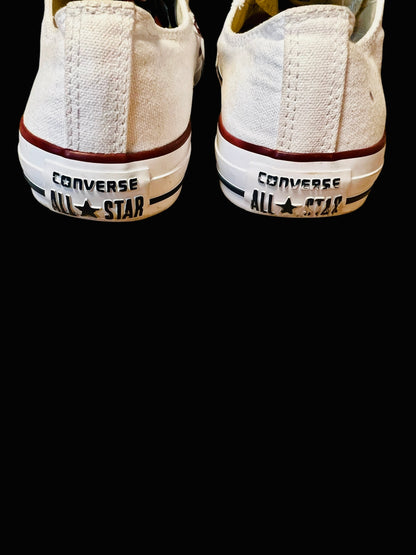 Converse Chuck Taylor Low Turnschuhe 38 Creme Offwhite Canvas Vintage Distressed Look Sneaker