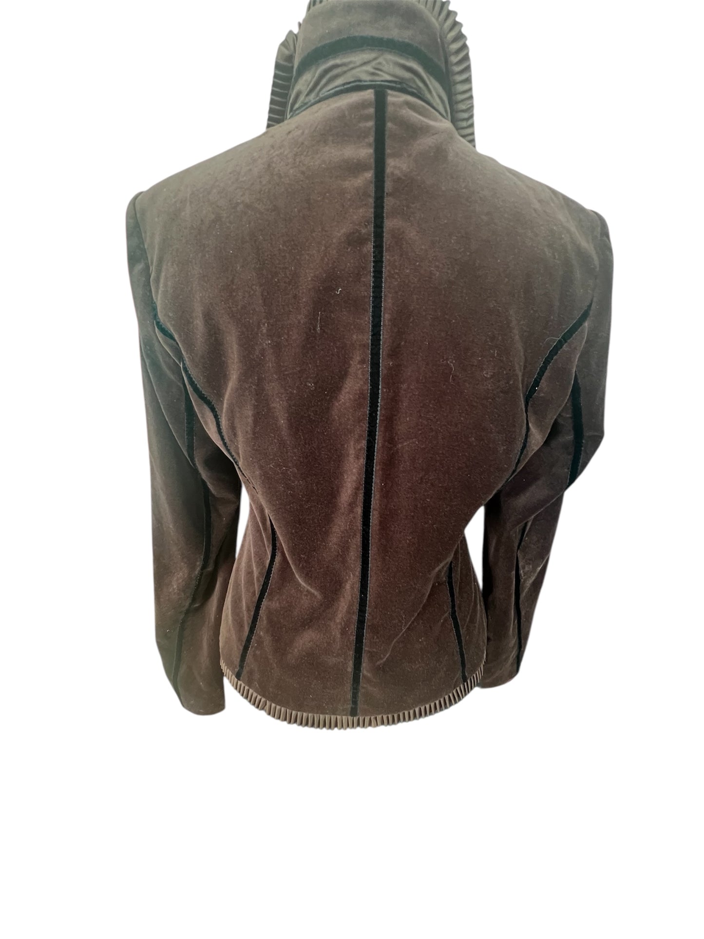 Vintage Samtblazer Braun 90s Victorian Gothic Style | Gr. 40 | Romantisch, Landhaus-Chic