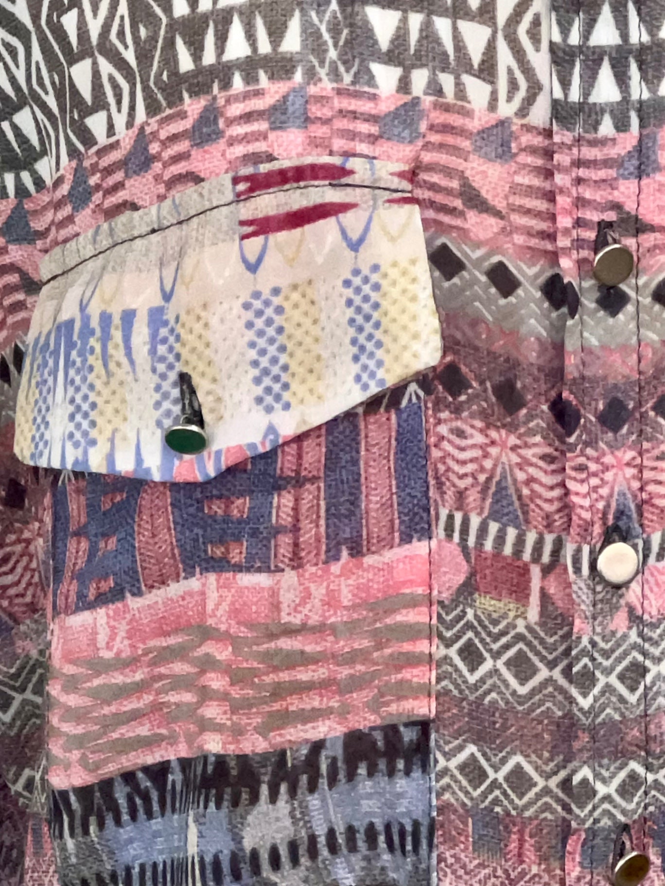 Miss Etam Bluse 38 / M Mehrfarbig (Pink,Grau, Schwarz, Grün, Beige)