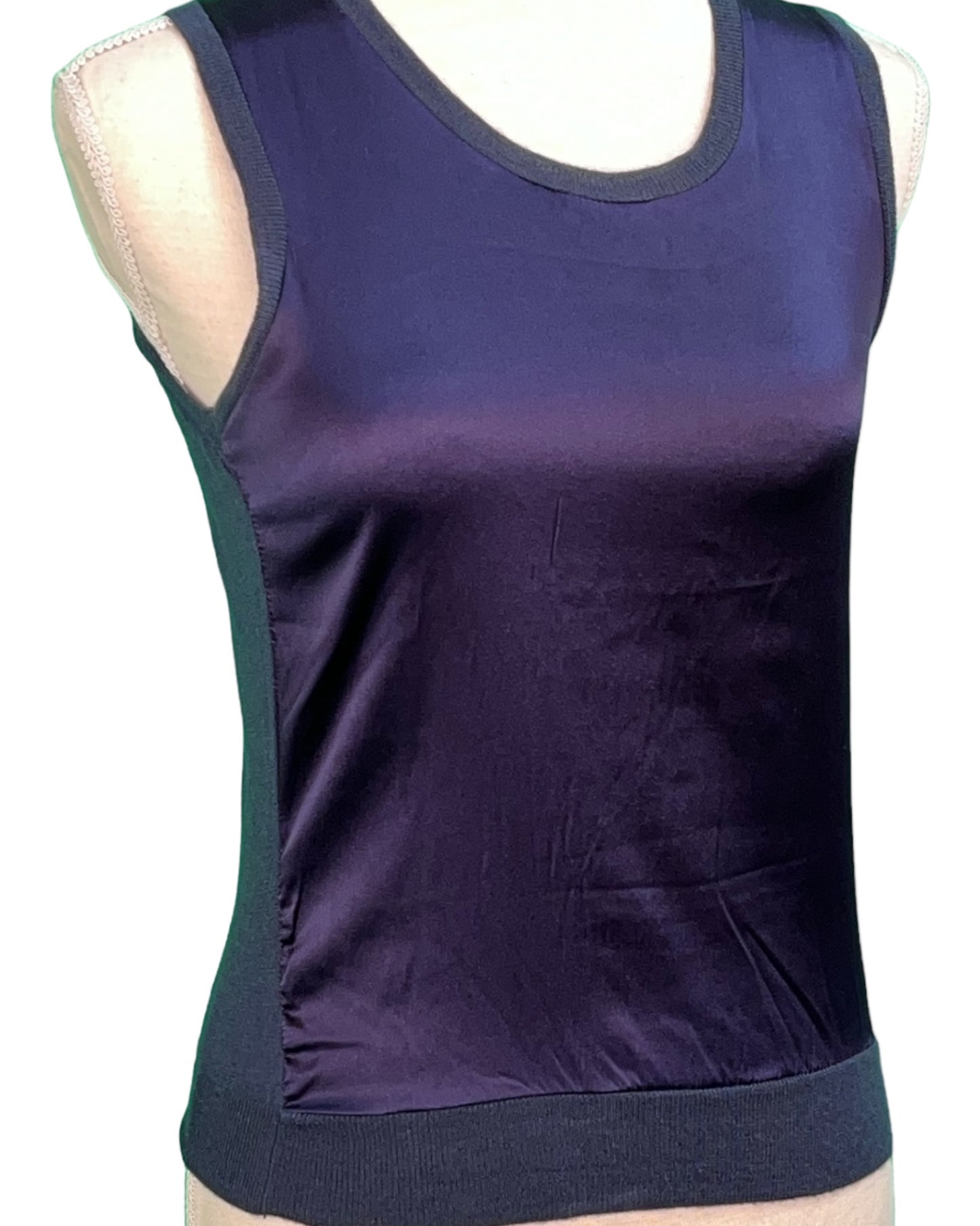 Vintage Seventy Top 34/36 Dunkelblau Seide