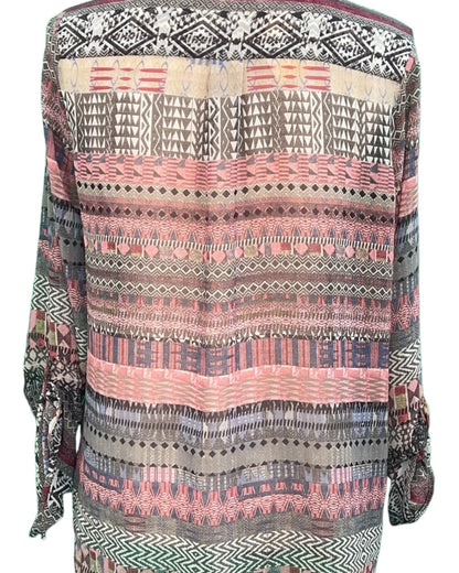 Miss Etam Bluse 38 / M Mehrfarbig (Pink,Grau, Schwarz, Grün, Beige)