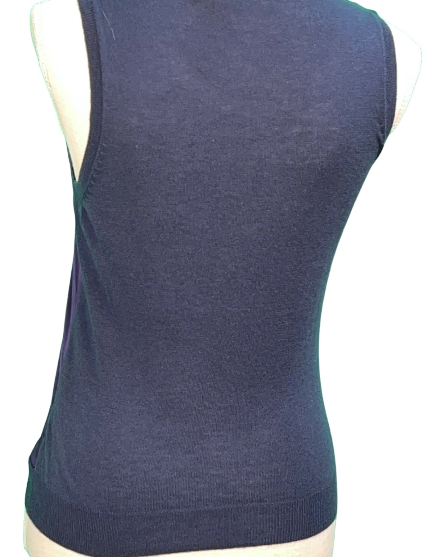 Vintage Seventy Top 34/36 Dunkelblau Seide