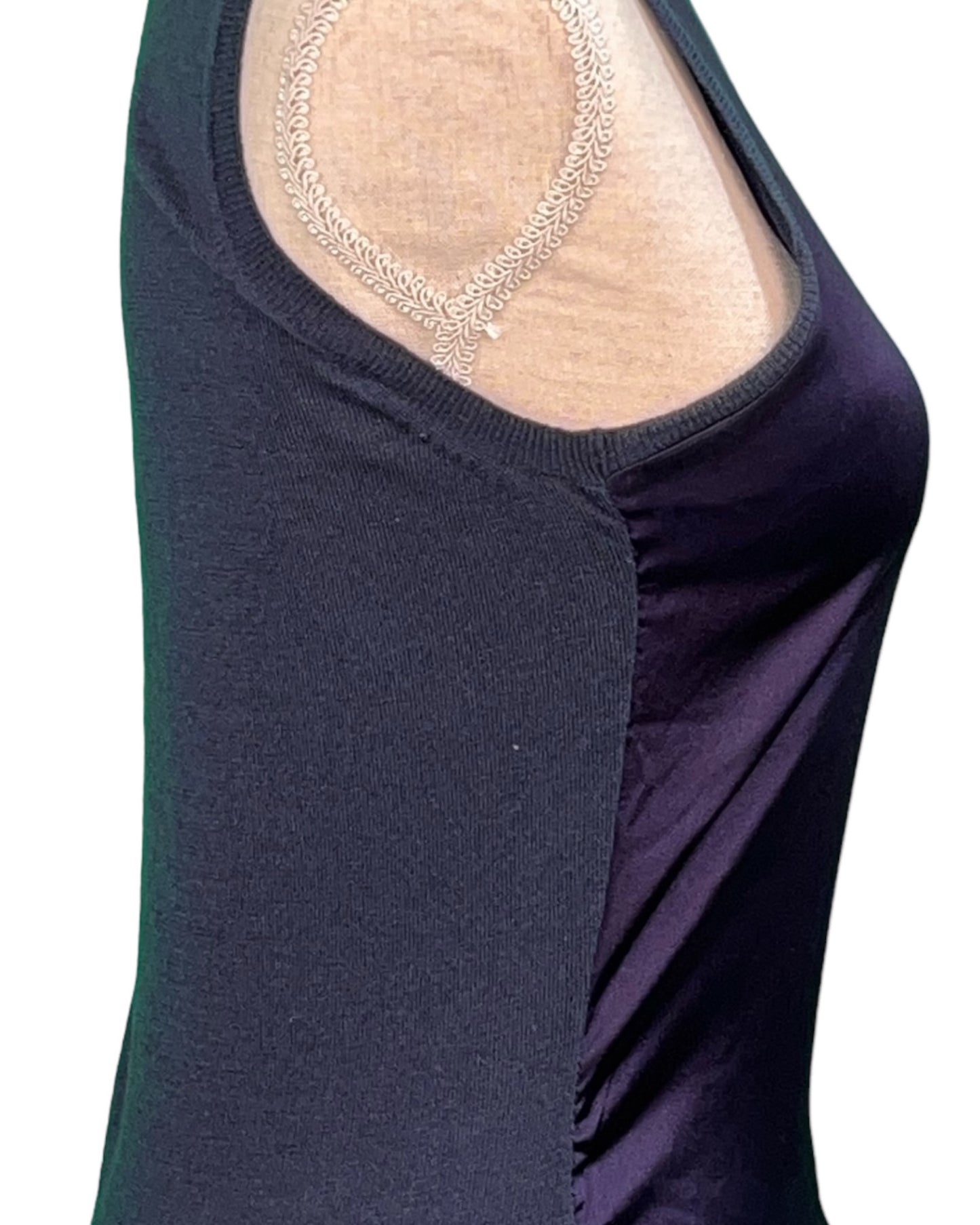 Vintage Seventy Top 34/36 Dunkelblau Seide