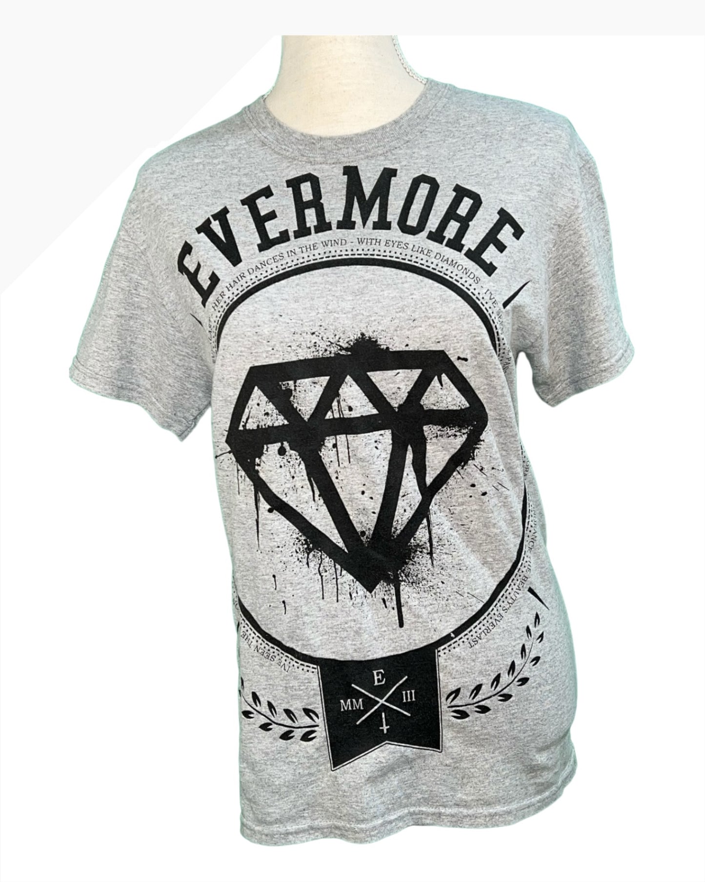 Gildan Heavy Cotton T-Shirt 36/38  Grau mit Print Evermore