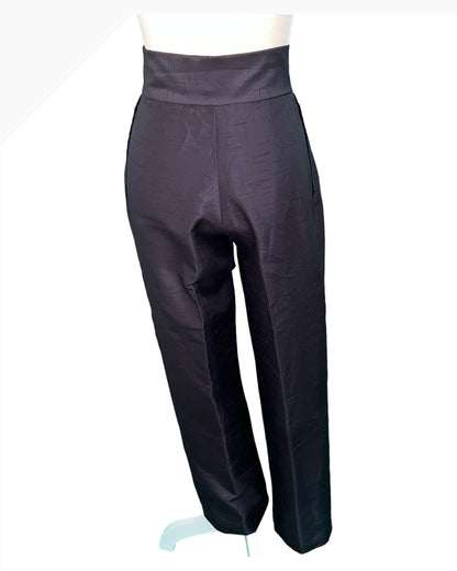 Vintage Hose High Waist 34 Schwarz