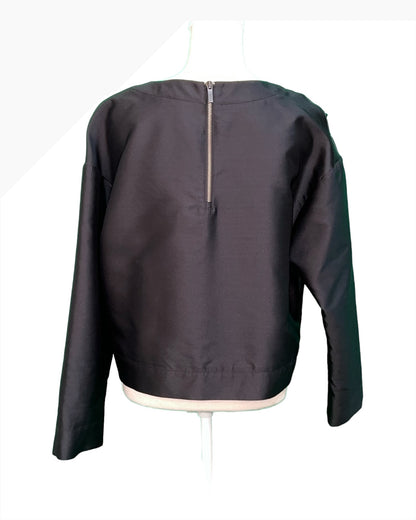 Karl Lagerfeld Bluse 42 Schwarz mit Nieten und Reißverschluss hinten