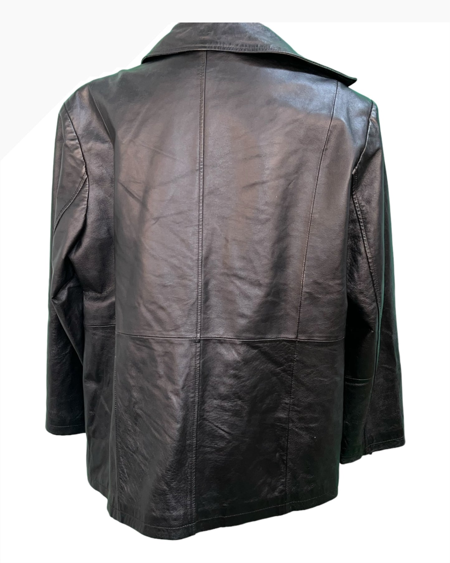 Vintage Lederjacke / Lederblazer XL ca. 44/46 Schwarz mit Verzierung