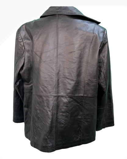 Vintage Lederjacke / Lederblazer XL ca. 44/46 Schwarz mit Verzierung