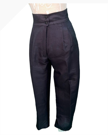 Vintage Hose High Waist 34 Schwarz
