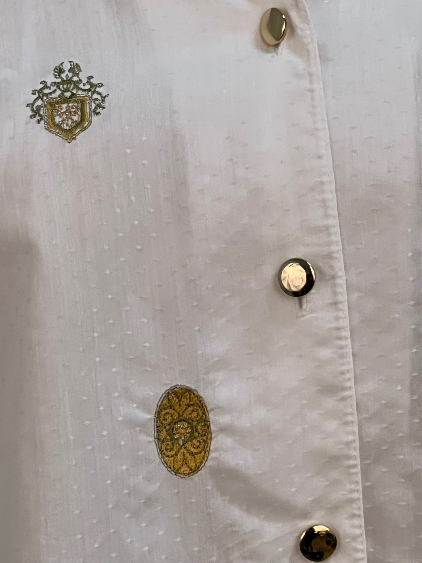 Vintage Erfie Bluse 48 Weiß mit Stickerreien