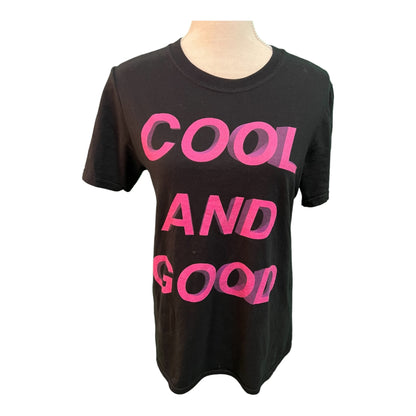 Vintage Gildan Softstyle T-Shirt 36 / S Schwarz mit pinken Schriftzug