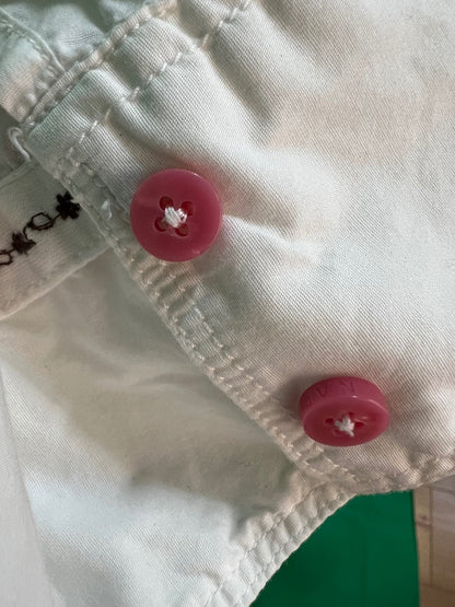Vintage Napapijri Bluse 34/36 Weiß mit bunten gestickten Verzierungen