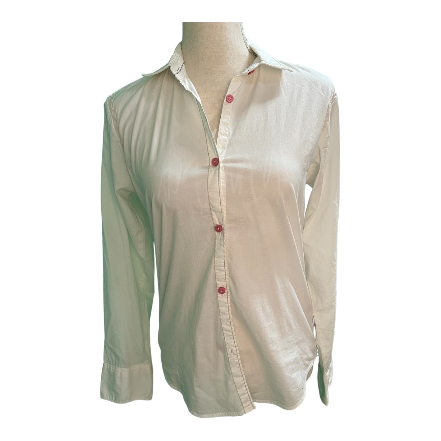 Vintage Napapijri Bluse 34/36 Weiß mit bunten gestickten Verzierungen