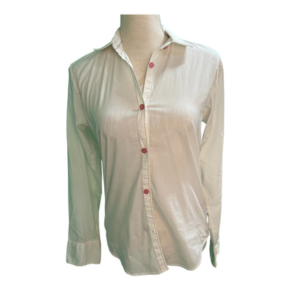 Vintage Napapijri Bluse 34/36 Weiß mit bunten gestickten Verzierungen