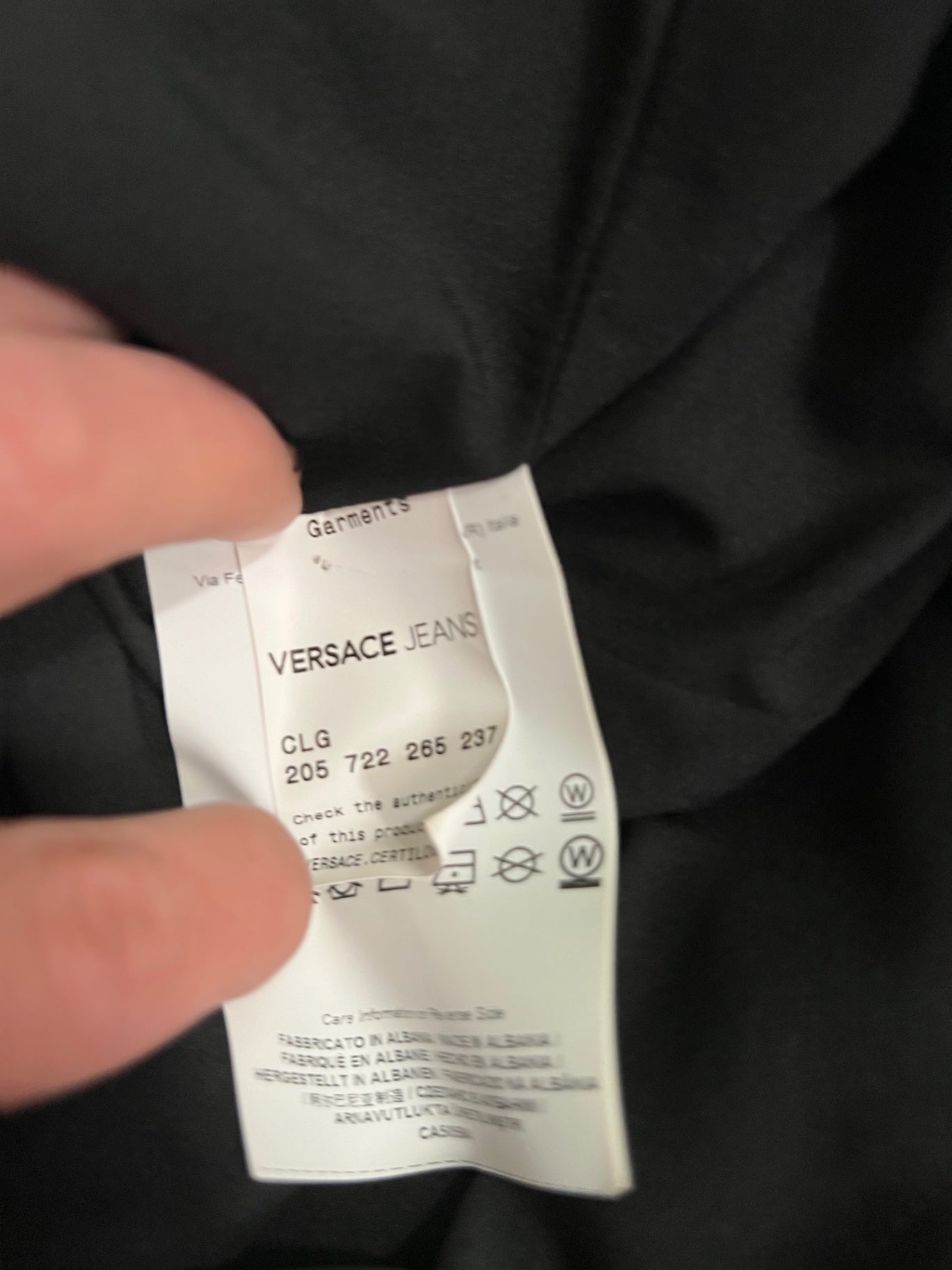 Versace Jeans Kleid 40 Schwarz Rot gemustert, NEU mit Etikett