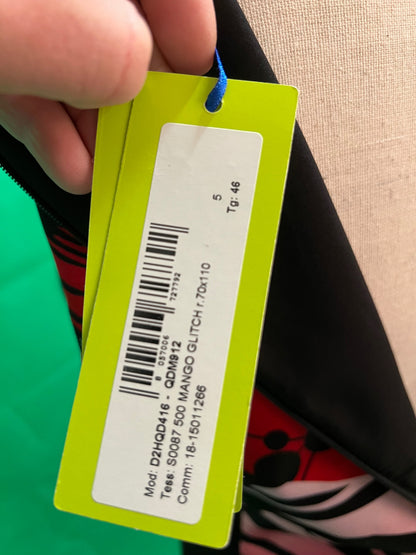 Versace Jeans Kleid 40 Schwarz Rot gemustert, NEU mit Etikett