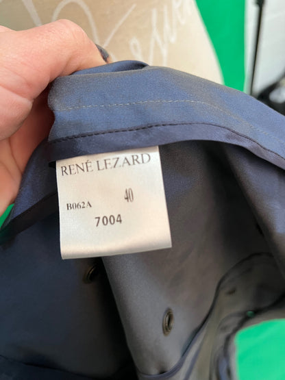 René Lezard Blazer 40 mit Seide, Königsblau Glänzend mit Ösen