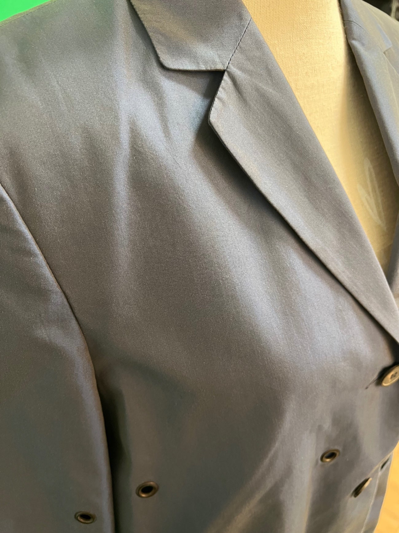 René Lezard Blazer 40 mit Seide, Königsblau Glänzend mit Ösen