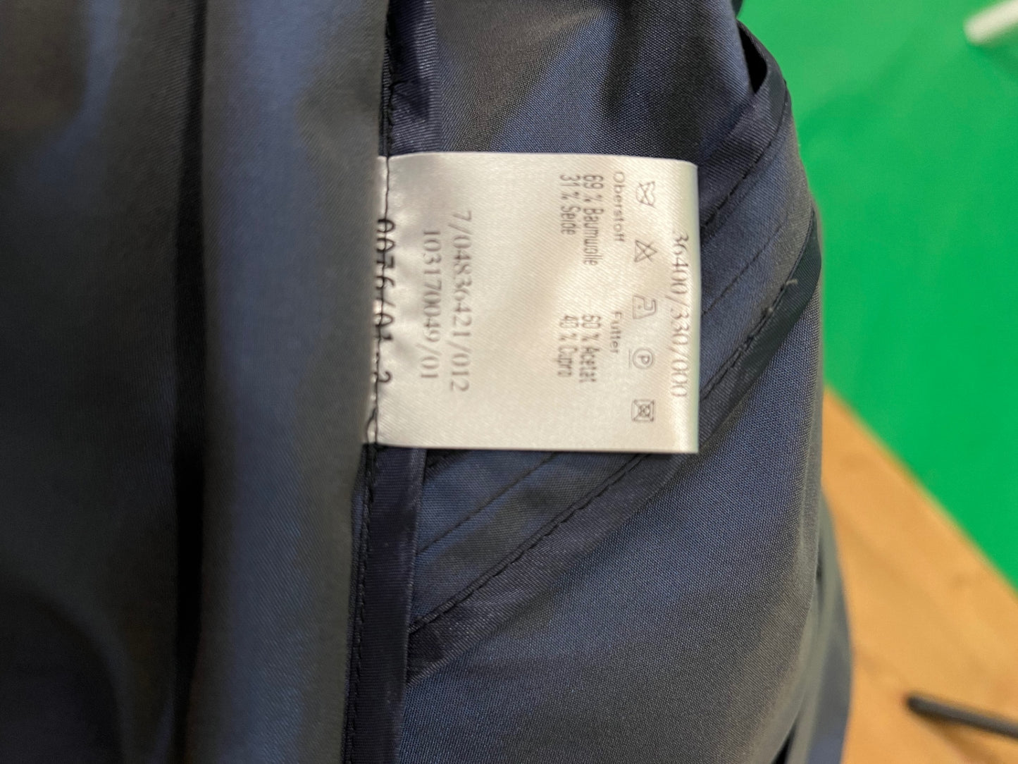 René Lezard Blazer 40 mit Seide, Königsblau Glänzend mit Ösen