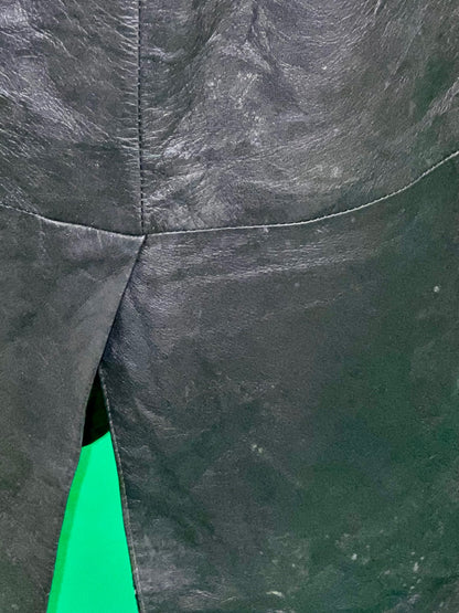 Vintage Leder Rock 34/36 Schwarz