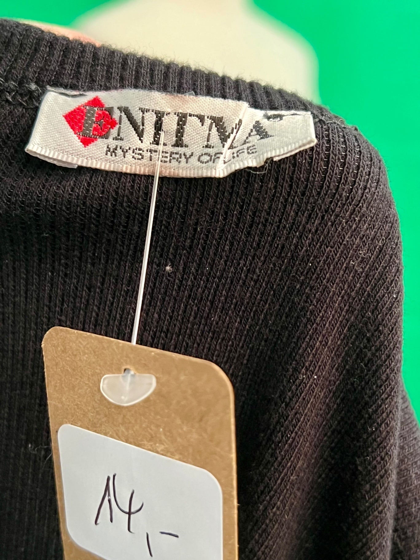 Enitma 36/38 Rippstoff Schwarz mit Strass