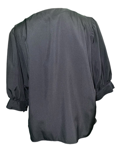 Vintage Gina G. Bluse 48 Schwarz