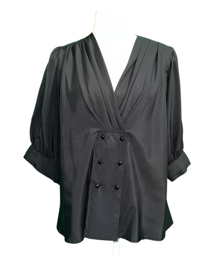 Vintage Gina G. Bluse 48 Schwarz