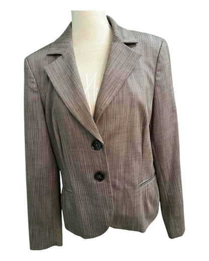 Comma Blazer 44 Braun dezent gestreift mit Falten an der Taille