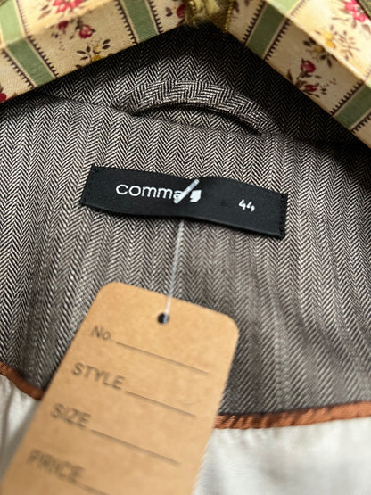 Comma Blazer 44 Braun dezent gestreift mit Falten an der Taille
